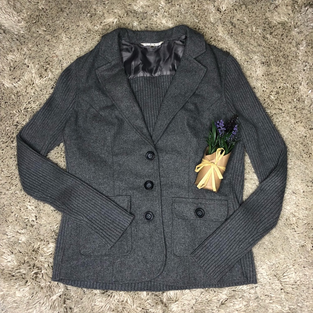 CAbi Grey Sweater Jacket